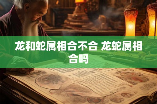 龙和蛇属相合不合 龙蛇属相合吗