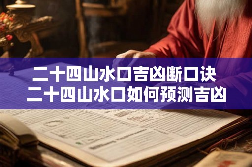 二十四山水口吉凶断口诀 二十四山水口如何预测吉凶