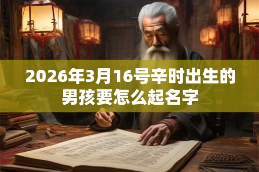 2026年3月16号辛时出生的男孩要怎么起名字