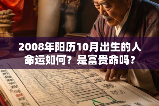 2008年阳历10月出生的人命运如何?是富贵命吗? 2008年阳历10月出生的人命运如何?是富贵命吗?