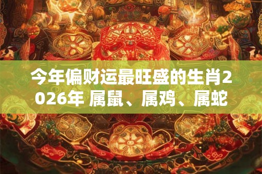 今年偏财运最旺盛的生肖2026年 属鼠、属鸡、属蛇