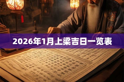 2026年1月上梁吉日一览表