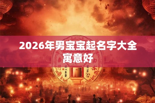 2026年男宝宝起名字大全寓意好