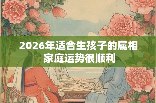 2026年适合生孩子的属相 家庭运势很顺利
