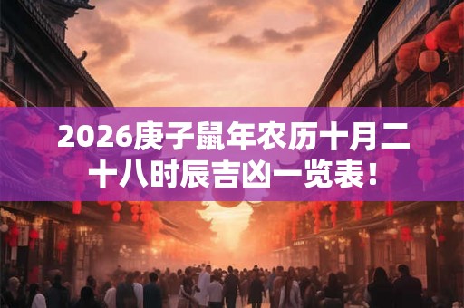 2026庚子鼠年农历十月二十八时辰吉凶一览表! 2026庚子鼠年农历十月二十八时辰吉凶一览表!