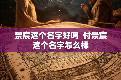 景宸这个名字好吗  付景宸这个名字怎么样