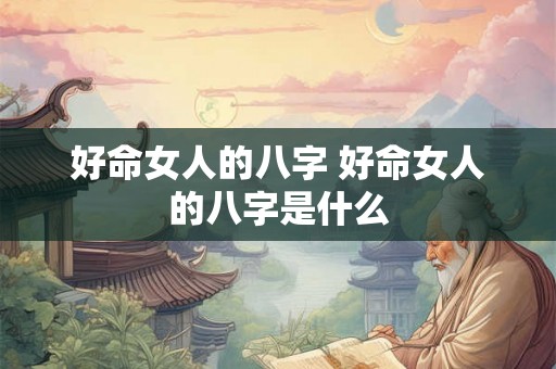 好命女人的八字 好命女人的八字是什么
