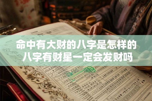 命中有大财的八字是怎样的 八字有财星一定会发财吗 命中有大财的八字是怎样的 八字有财星一定会发财吗