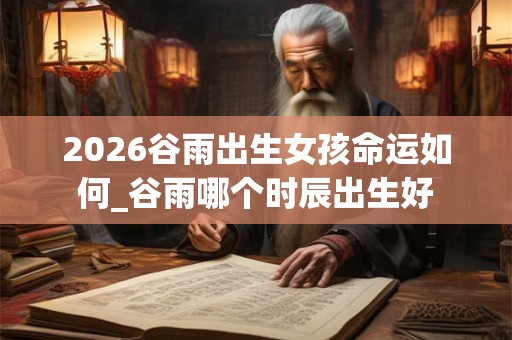 2026谷雨出生女孩命运如何_谷雨哪个时辰出生好