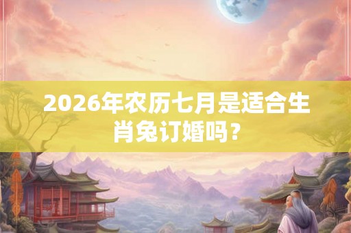 2026年农历七月是适合生肖兔订婚吗？