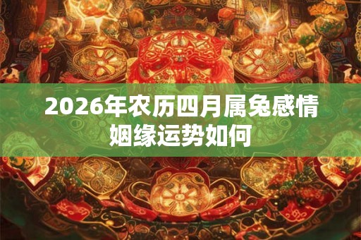 2026年农历四月属兔感情姻缘运势如何