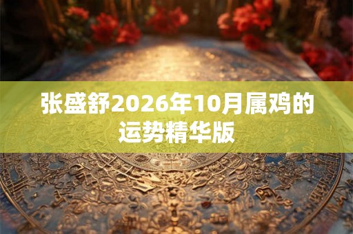 张盛舒2026年10月属鸡的运势精华版