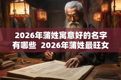 2026年蒲姓寓意好的名字有哪些  2026年蒲姓最旺女孩名字