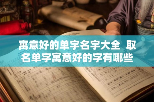 寓意好的单字名字大全  取名单字寓意好的字有哪些