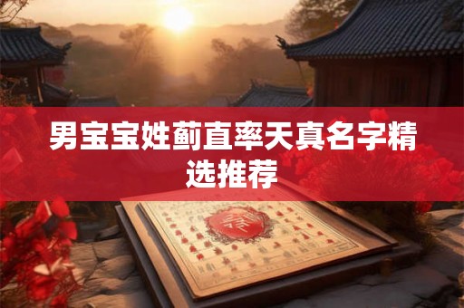 男宝宝姓蓟直率天真名字精选推荐