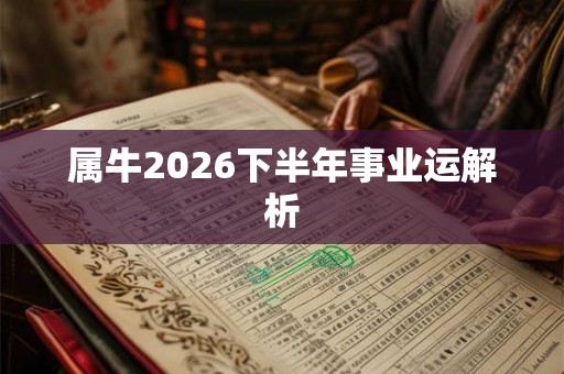 属牛2026下半年事业运解析