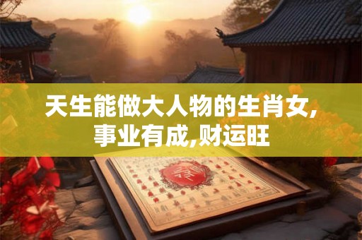 天生能做大人物的生肖女,事业有成,财运旺