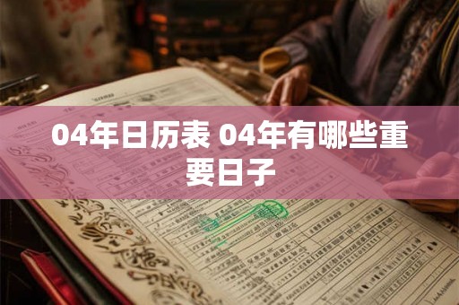 04年日历表 04年有哪些重要日子