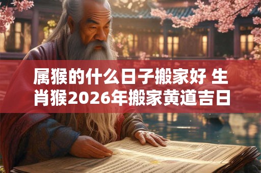属猴的什么日子搬家好 生肖猴2026年搬家黄道吉日查询
