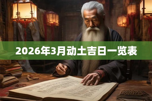2026年3月动土吉日一览表