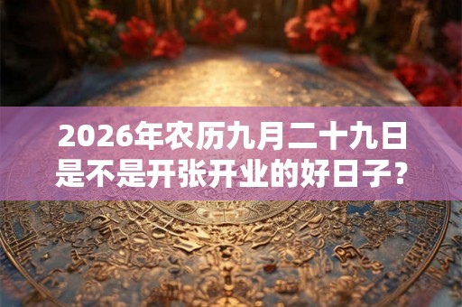 2026年农历九月二十九日是不是开张开业的好日子？
