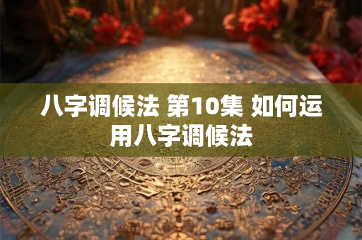 八字调候法 第10集 如何运用八字调候法
