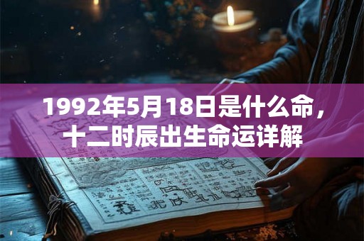 1992年5月18日是什么命，十二时辰出生命运详解