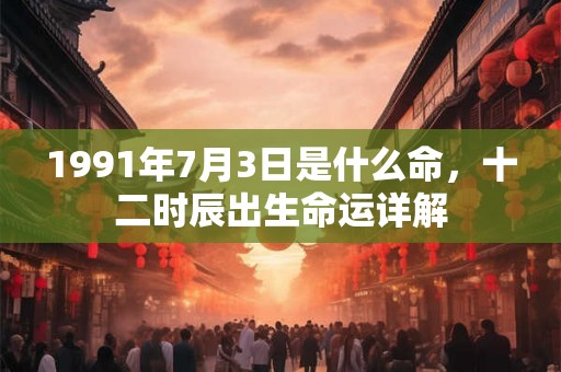 1991年7月3日是什么命，十二时辰出生命运详解