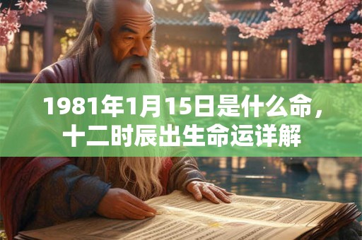 1981年1月15日是什么命,十二时辰出生命运详解 1981年1月15日是什么命,十二时辰出生命运详解