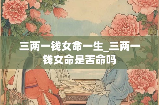 三两一钱女命一生_三两一钱女命是苦命吗