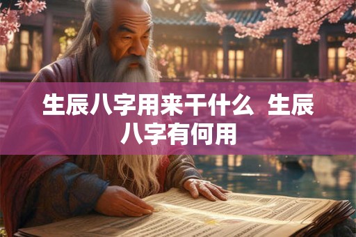 生辰八字用来干什么  生辰八字有何用