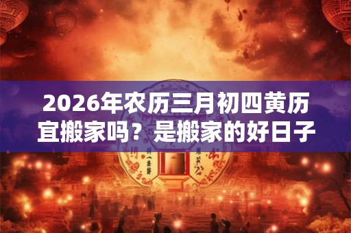 2026年农历三月初四黄历宜搬家吗？是搬家的好日子吗？