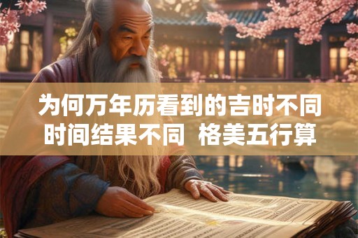 为何万年历看到的吉时不同时间结果不同 格美五行算命免费测八字格美 为何万年历看到的吉时不同时间结果不同 格美五行算命免费测八字格美