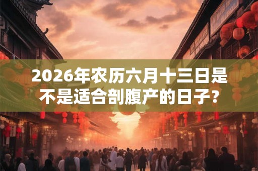 2026年农历六月十三日是不是适合剖腹产的日子？