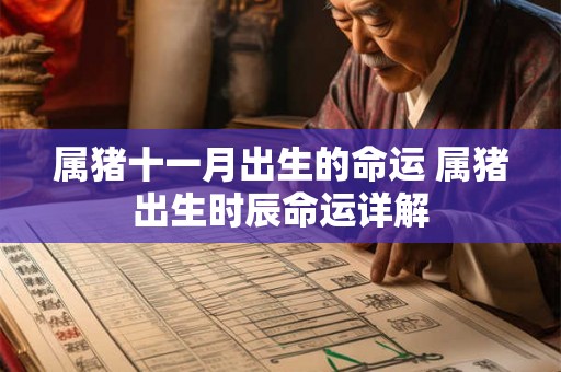 属猪十一月出生的命运 属猪出生时辰命运详解