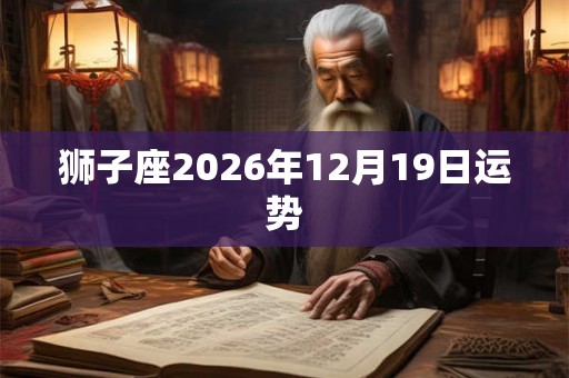 狮子座2026年12月19日运势