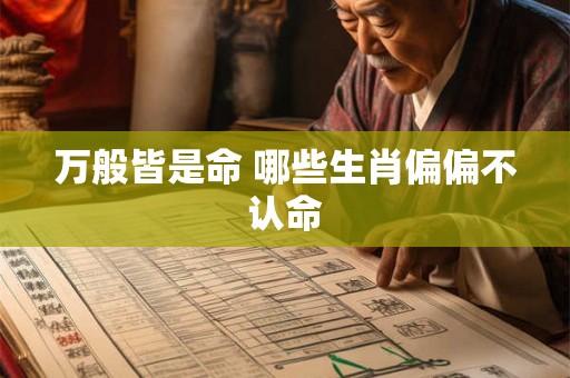 万般皆是命 哪些生肖偏偏不认命