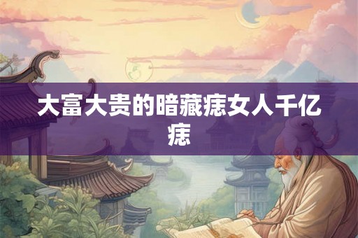 大富大贵的暗藏痣女人千亿痣