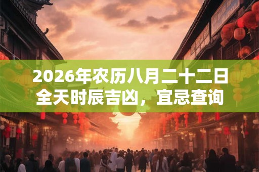 2026年农历八月二十二日全天时辰吉凶，宜忌查询