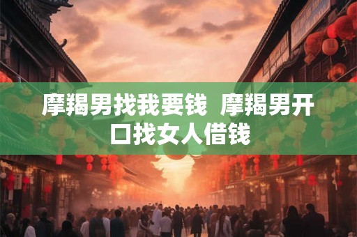 摩羯男找我要钱 摩羯男开口找女人借钱 摩羯男找我要钱 摩羯男开口找女人借钱