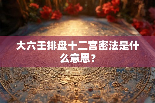 大六壬排盘十二宫密法是什么意思？