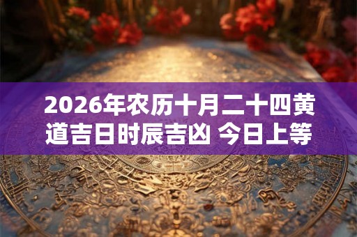 2026年农历十月二十四黄道吉日时辰吉凶 今日上等好时辰查询