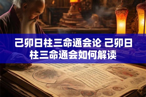 己卯日柱三命通会论 己卯日柱三命通会如何解读