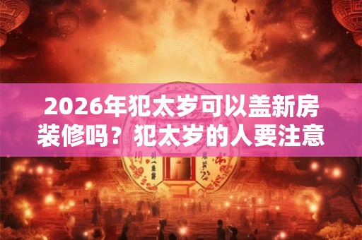 2026年犯太岁可以盖新房装修吗？犯太岁的人要注意什么？