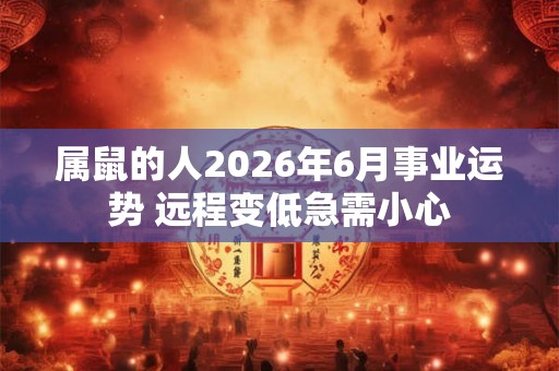 属鼠的人2026年6月事业运势 远程变低急需小心
