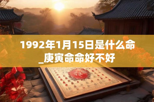 1992年1月15日是什么命_庚寅命命好不好