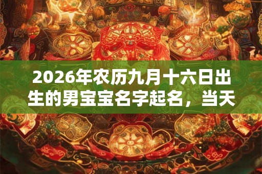 2026年农历九月十六日出生的男宝宝名字起名，当天黄历怎样？