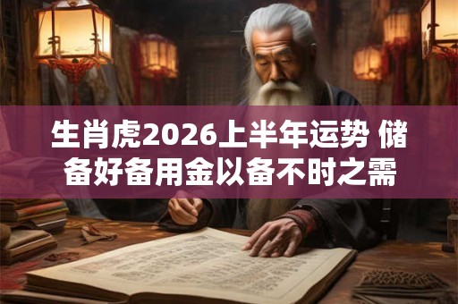 生肖虎2026上半年运势 储备好备用金以备不时之需 生肖虎2026上半年运势 储备好备用金以备不时之需
