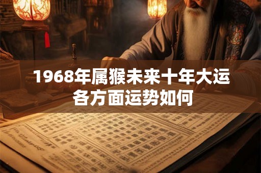 1968年属猴未来十年大运 各方面运势如何