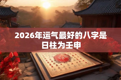 2026年运气最好的八字是日柱为壬申
